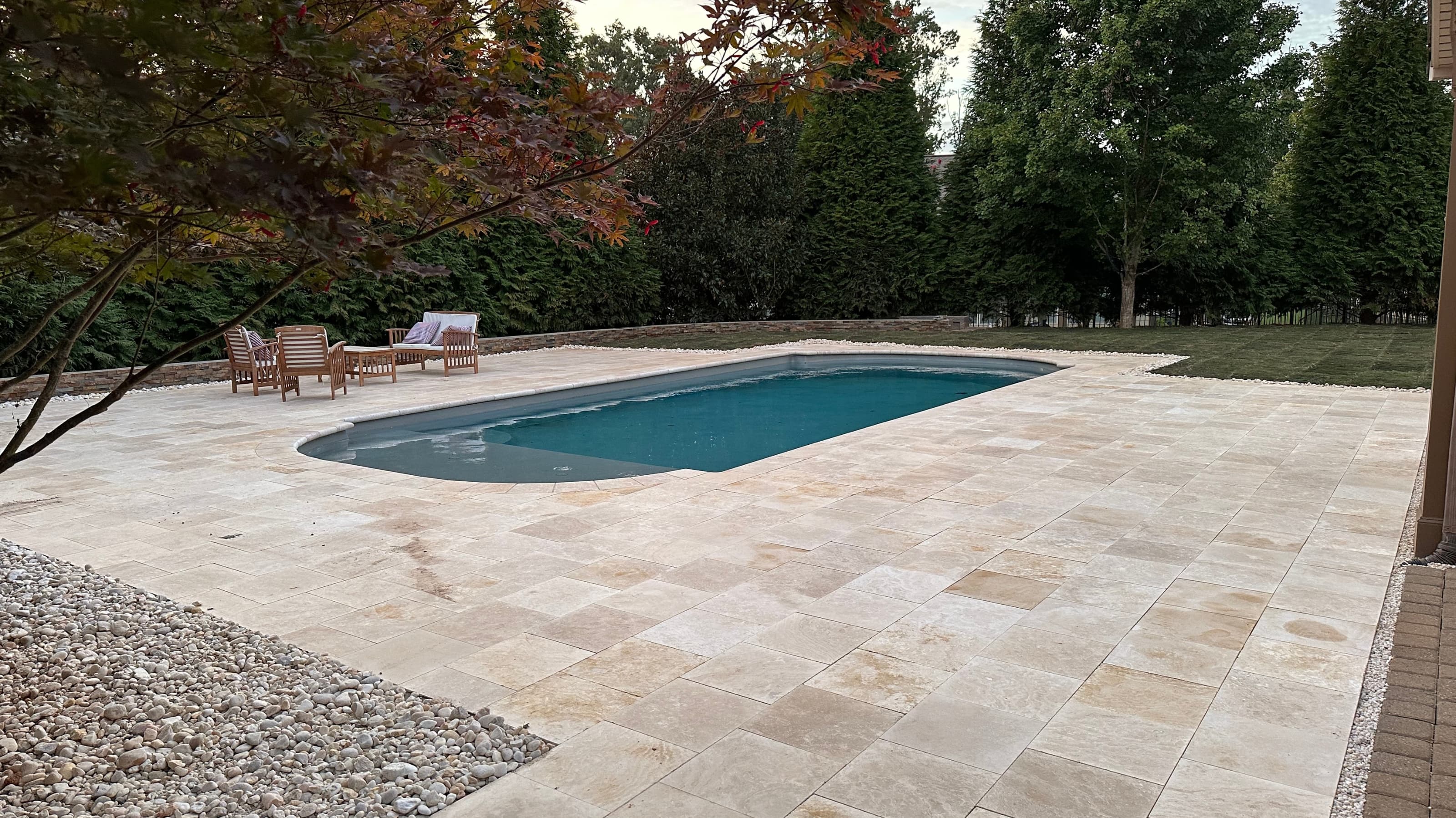 Bright backyard pool in Charlotte NC
