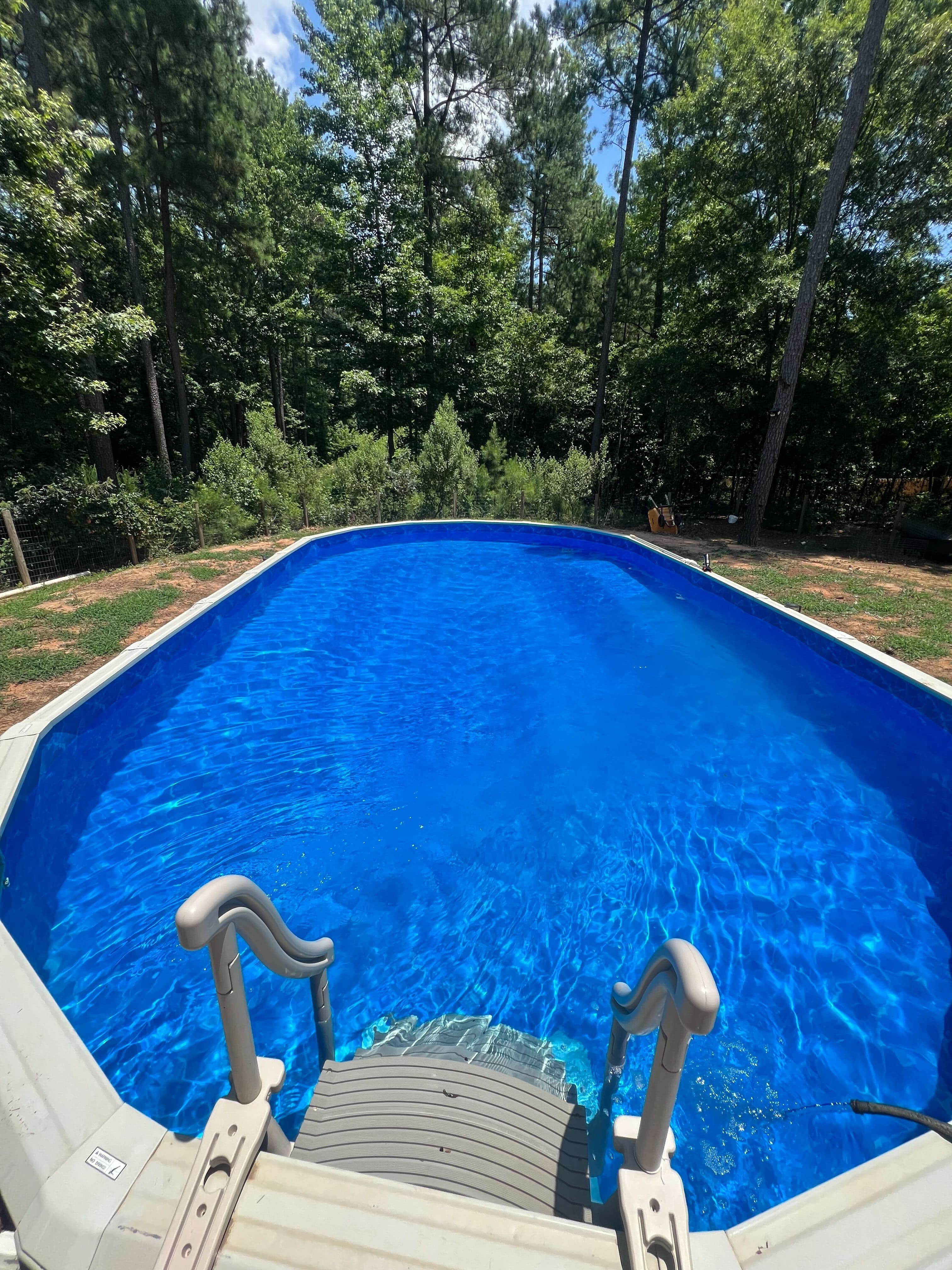Pool maintenance in progress